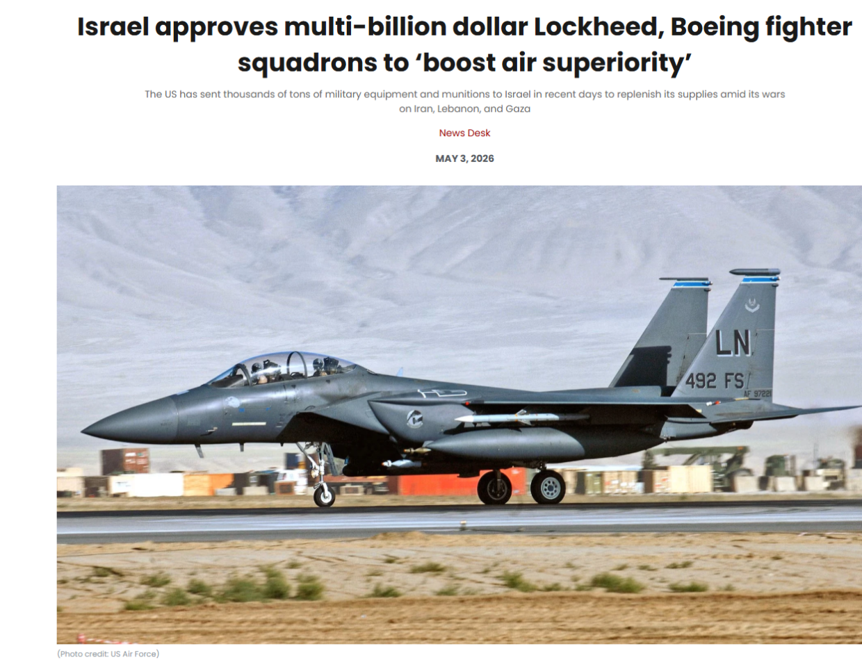 Gab Red RedPilledCrasH on Gab: 'Israel approves multi-billion dollar Lockheed ...